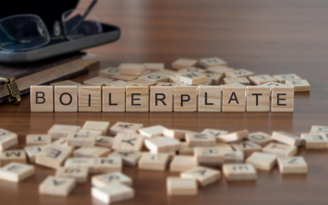 Beware “boilerplate” and the internet search